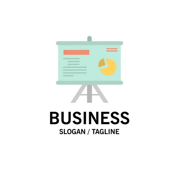 Presentación, Junta, Proyector, Plantilla de Logo de Graph Business. Fl — Vector de stock
