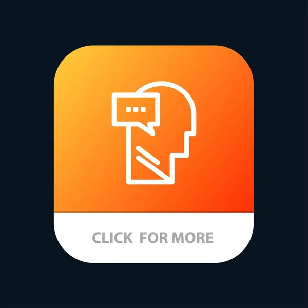Geist, Dialog, innere, Kopf mobile App-Taste. android und ios lin — Stockvektor