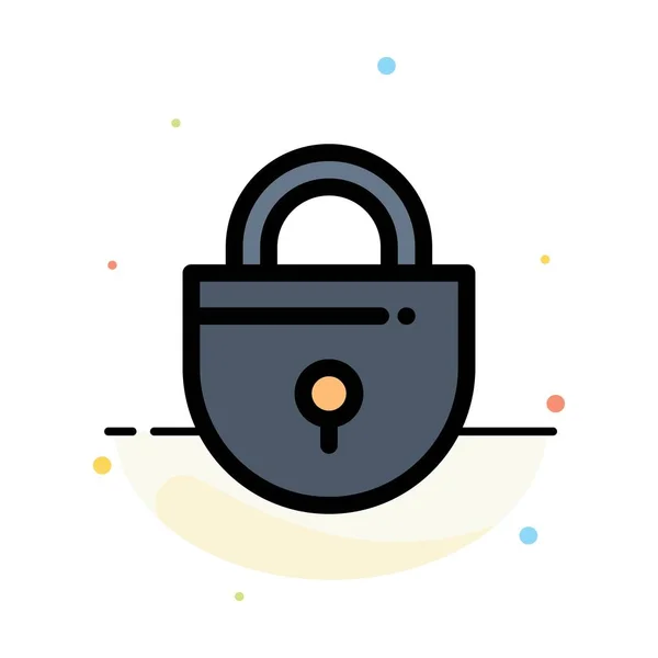 Интернет, Lock, Losted, Security Abstrated Flat Color Icon Templa — стоковый вектор