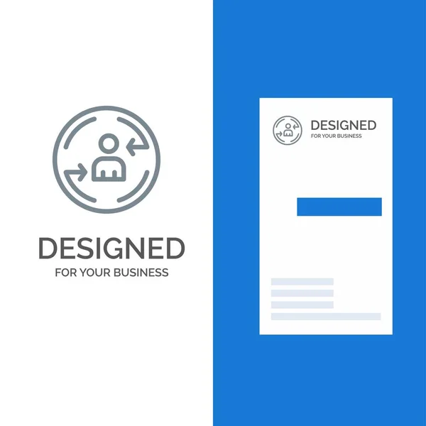 Diseño y Busi de Logo Gris de Retorno, Visitante, Digital, Marketing — Vector de stock