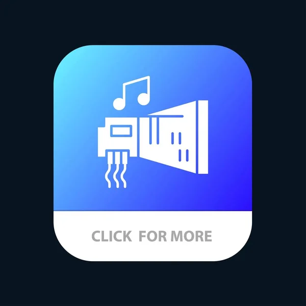 Áudio, Blaster, Dispositivo, Hardware, Music Mobile App Button. Andro. — Vetor de Stock