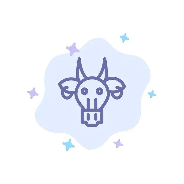 Adorno, Animales, Toro, Indio, Cráneo Icono Azul en Cl abstracto — Vector de stock