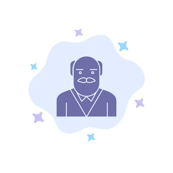 Grand-père, Père, Vieil Homme, Oncle Blue Icon sur Abstract Cloud Retour — Image vectorielle