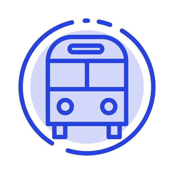 Auto, λεωφορείο, παράδοση, υλικοτεχνική, Μεταφορά μπλε διακεκομμένη γραμμή γραμμής IC — Διανυσματικό Αρχείο