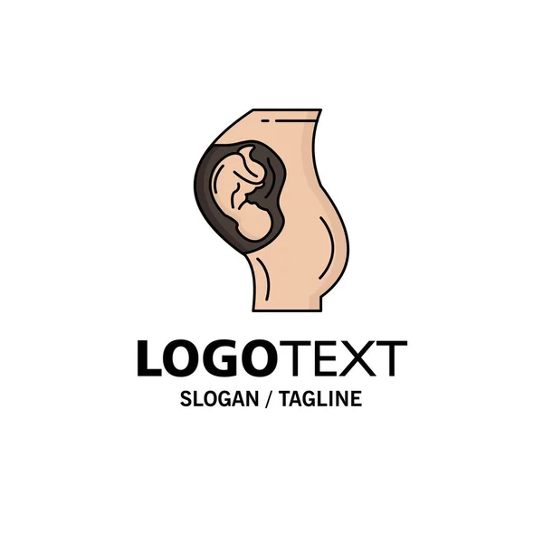 Těhotenství, těhotné, Baby, porodnictví, matka plochá barva ikona ve — Stockový vektor