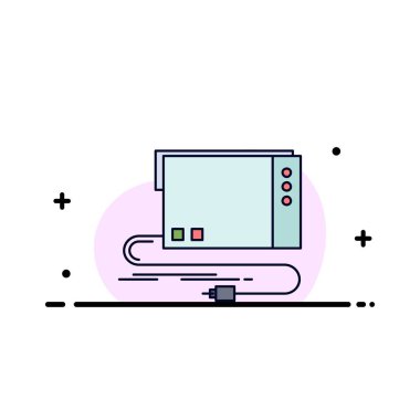 ses, kart, harici, arayüz, ses Düz Renk Simge Vektör