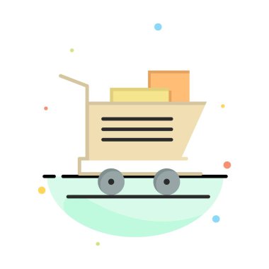 Sepet, Alışveriş, Sepet Soyut Düz Renk Simgesi Şablonu