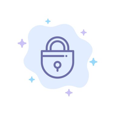 Soyut Bulut Bac Üzerinde Internet, Kilit, Kilitli, Güvenlik Mavi Simge