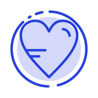 Heart, Love, Study, Education Blue Dotted Line Line Icon