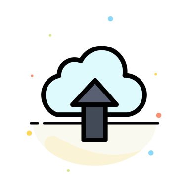 Ok, upload, yukarı, bulut soyut düz renk simge şablonu