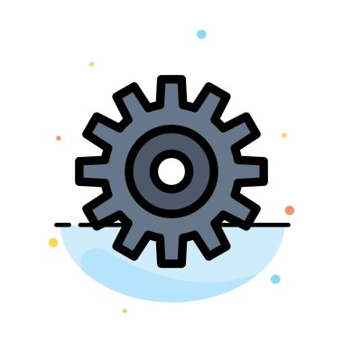 Dişli, Ayar, Tekerlek, Dişliler Soyut Düz Renk Simgesi Şablonu