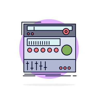 raf, bileşen, modül, ses, stüdyo düz renk simge vektör