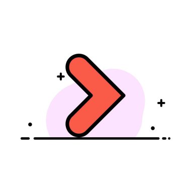 Ok, Sağ, İleri, Yön İş Düz Çizgi Dolu Simge