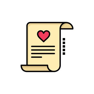 Mektup, kağıt, belge, aşk mektubu, evlilik kartı düz renk 