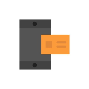 Mobil, online, tebeşir, profil düz renk simgesi. Vektör simgesi yasağı