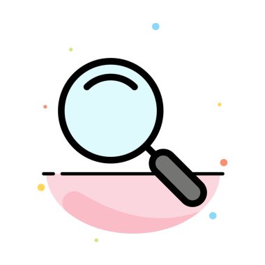 Genel, Büyüteç, Büyüteç, Arama Soyut Düz Renk Simgesi Tem