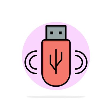 Usb, Paylaş, Veri, Depolama Soyut Daire Arka Plan Düz renk 