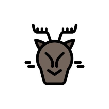 Alp, Arktik, Kanada, Ren Geyiği Düz Renk Simgesi. Vektör simgesi b