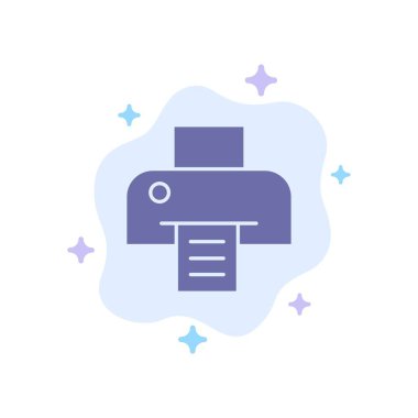 Soyut Bulut Arka Planında Yazıcı, Yazdırma, Mavi Simge Yazdır