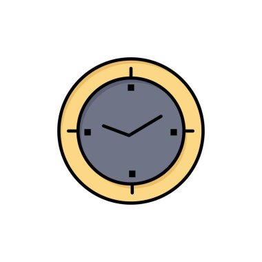 Zaman, Zamanlayıcı, Pusula, Makine Düz Renk Simgesi. Vektör simgesi bann