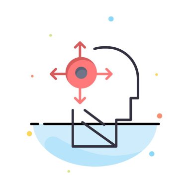 Zihin, Dönüştür, kendinizi, baş iş logo şablonu. Düz Col