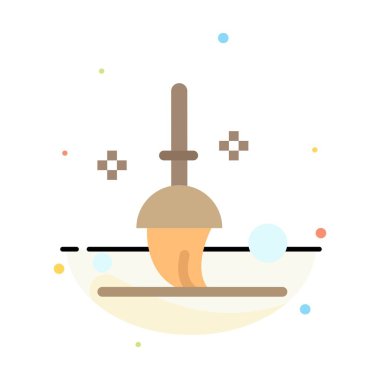 Kova, Temizlik, Paspas Soyut Düz Renk Simgesi Şablonu