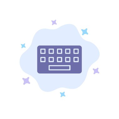 Klavye, Yazma, Pano, Soyut Bulut Backgro'da Mavi Simge