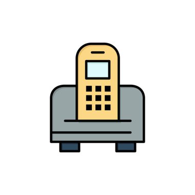 aygıt, mobil, hücre, donanım düz renk simgesi. Vektör simgesi yasağı