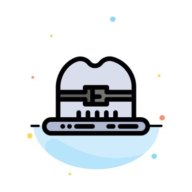 Cap, Hat, Kanada Soyut Düz Renk Simgesi Şablonu