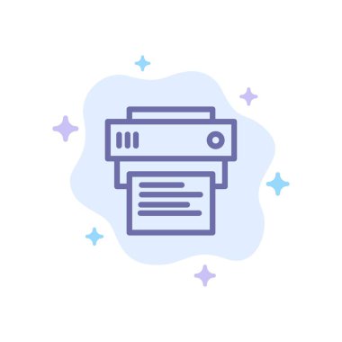 Soyut Bulutta Yazıcı, Yazdırma, Yazdırma, Eğitim MaviSi Simgesi 