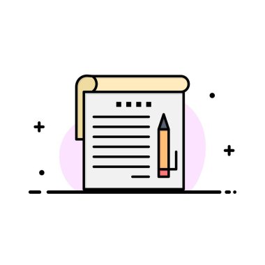 Öğrenci, Notlar, Notlar, Eğitim İş Düz Hat Dolu Simge 