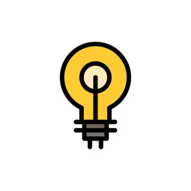 Ampul, Glow, Fikir, Insight, Inspiriting Düz Renk Simgesi. Vektör 