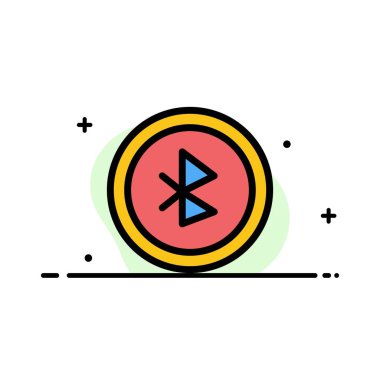 Bluetooth, Ui, Kullanıcı Arayüzü İş Düz Hat Dolu Simge Ve