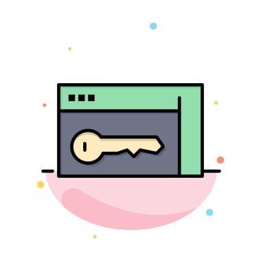 Tarayıcı, Güvenlik, Anahtar, Oda Soyut Düz Renk Simgesi Şablonu