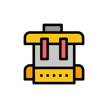 Çanta, Eğitim, Okul Düz Renk Simgesi. Vektör simgesi afiş Temp