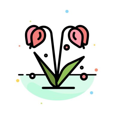 Çiçek, Çiçek, Doğa, Bahar Soyut Düz Renk Simge Şablonu