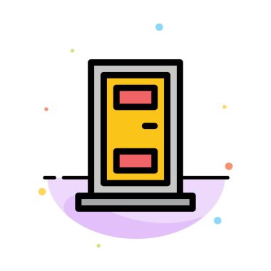 İnşaat, Kapı, Ev Soyut Düz Renk Simgesi Şablonu