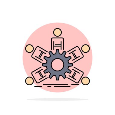 takım, grup, liderlik, iş, takım çalışması Düz Renk Simge Vect