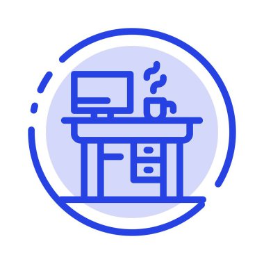 İş, Dizüstü Bilgisayar, Ofis, Çalışma Mavi Noktalı Çizgi Simgesi