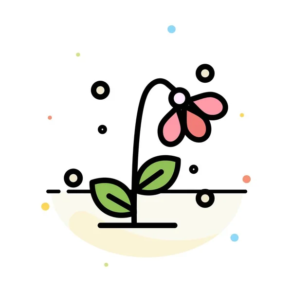Flora, blommig, blomma, natur, våren abstrakt platt färg ikon T — Stock vektor