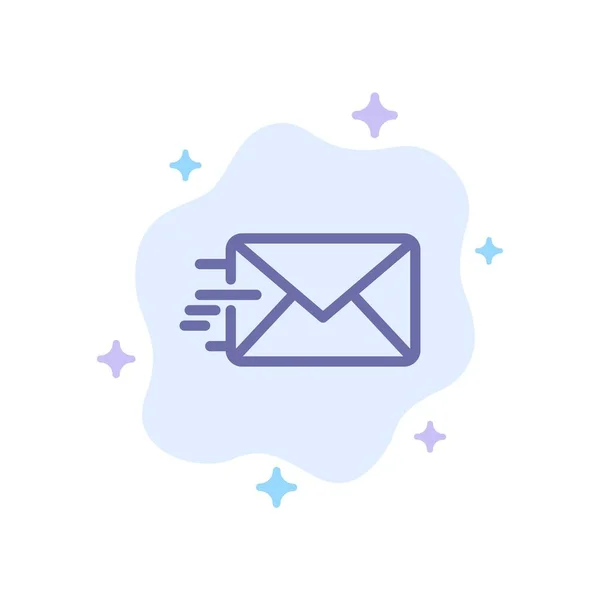 Email, pošta, modrá ikona zprávy na pozadí abstraktního mraku — Stockový vektor