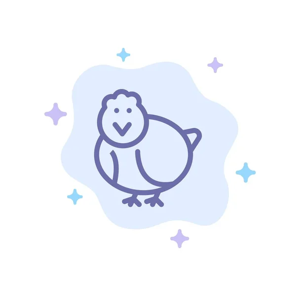 Курица, Пасха, младенец, счастливая голубая икона на абстрактном бэкграунде — стоковый вектор