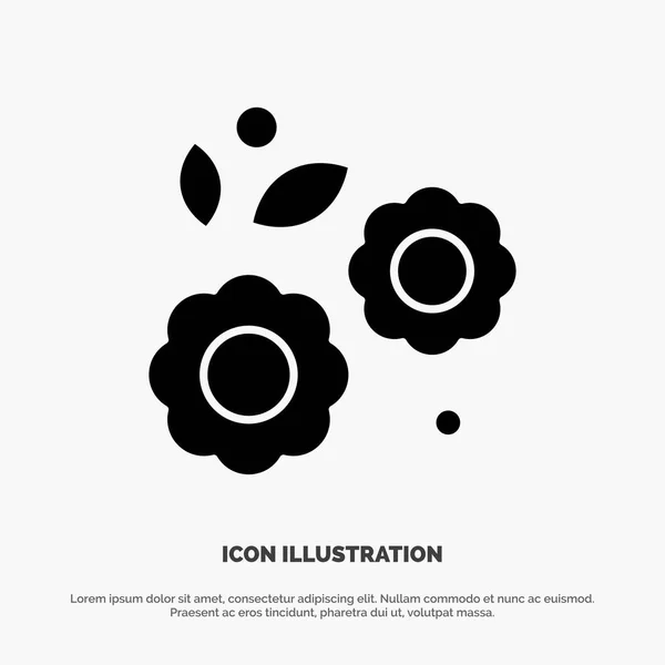 Flor, Pascua, Naturaleza, Primavera sólido Glifo Icono vector — Vector de stock