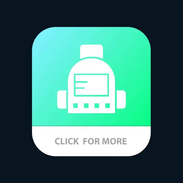 Кнопка мобильного приложения "Сумка, школа, образование". Android и IOS Glyph — стоковый вектор