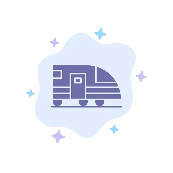 Station, Métro, Train, Transport Blue Icon sur Abstract Clo — Image vectorielle