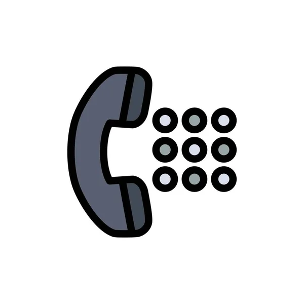 Apps, Anruf, Wahl, Telefon flache Farbe Symbol. Vektor Symbol Banner tem — Stockvektor