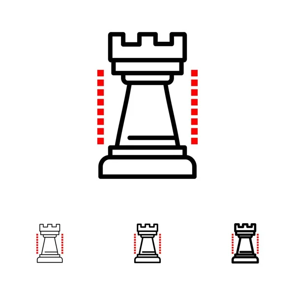 Zábava, Hry, Král, Sport Tučná a tenká černá čára ikona — Stockový vektor