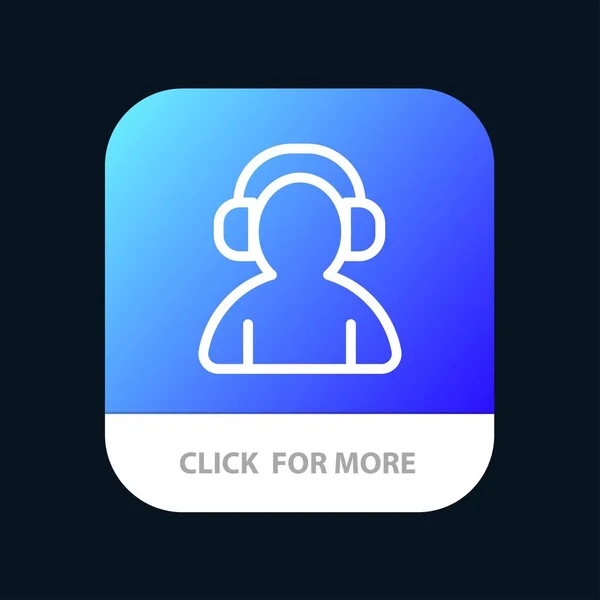 Avatar, Unterstützung, Mann, Kopfhörer-App-Taste. Androide und ich — Stockvektor