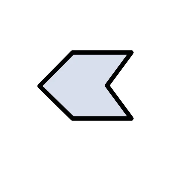 Seta, ponteiro, ícone de cor plana esquerda. Vetor ícone banner Templa — Vetor de Stock