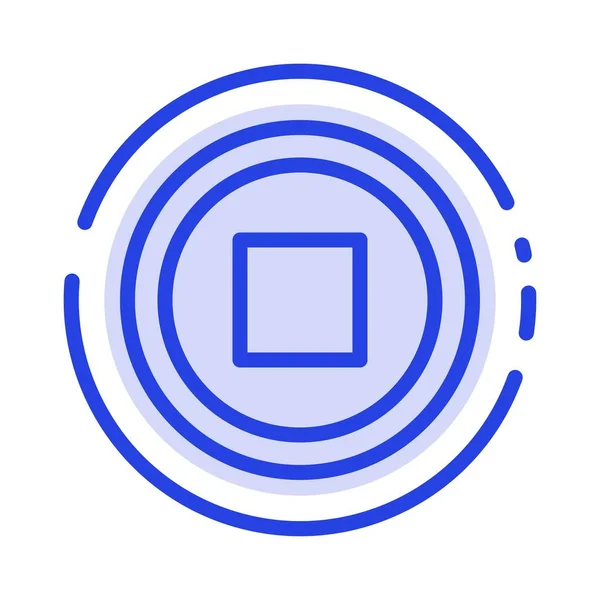 Basic, Interface, Icône de ligne à pointillés bleu utilisateur — Image vectorielle